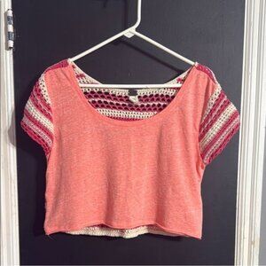 Free People We the Free Crochet Cropped Top Size: M Length: 16”